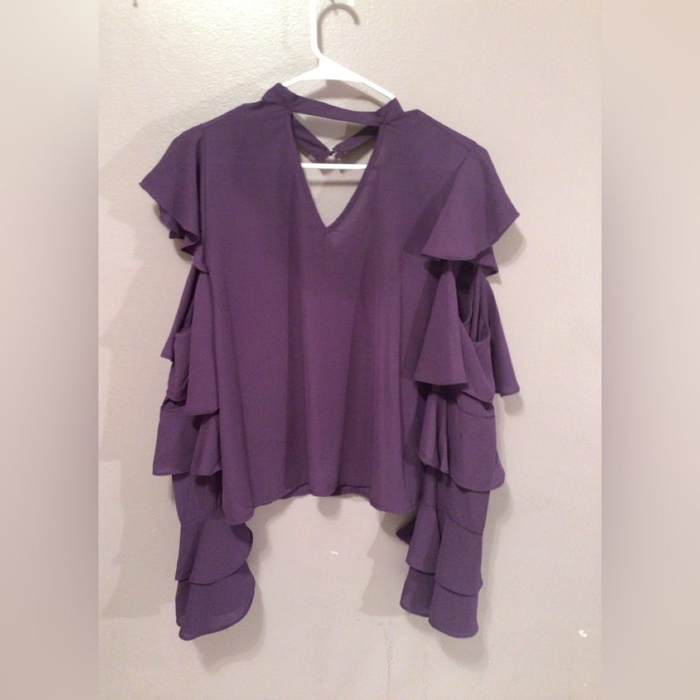 Ladies cold shoulder blouse